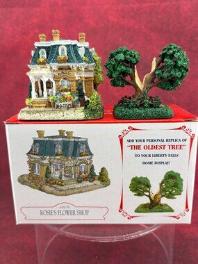 LIBERTY FALLS AMERICANA COLLECTION "ROSIE'S FLOWER SHOP AH 178 , THE OLDEST TREE